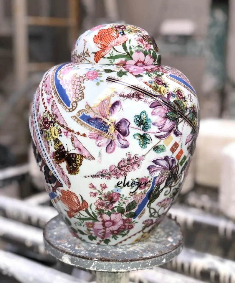 One-of-a-kind ceramic art piece exploring material transformation and memory through porcelain